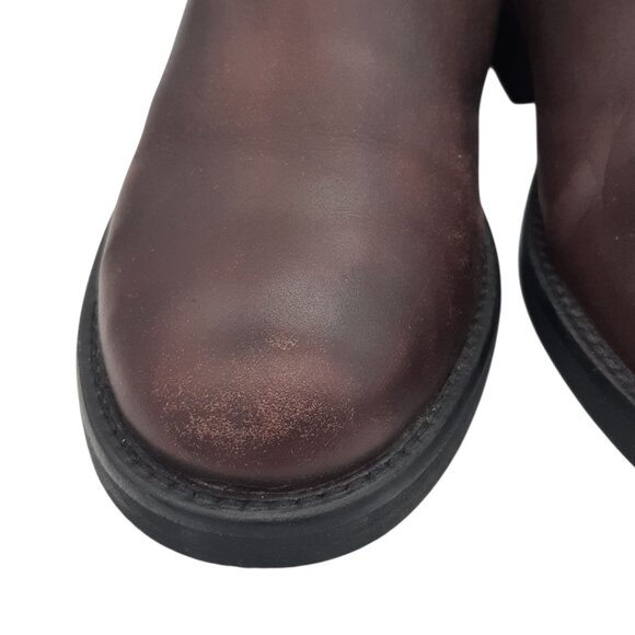 Hudson London Oxblood Burgundy Leather Moto Boots SZ 37 - Picture 5 of 16